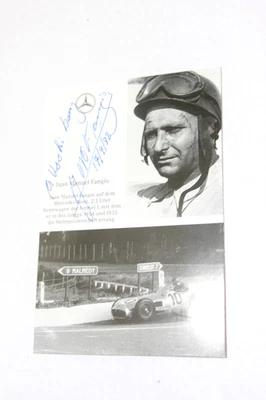 Autogrammkarte Juan Manuel Fangio Mercedes-Benz Formel 1 original signiert 1992 - Bild 1 von 2
