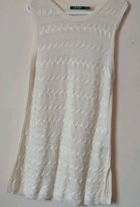 Lauren Ralph Lauren Cotton Cable Knit Dress WITHOUT Lining Size XL Beach Shear - Picture 1 of 10