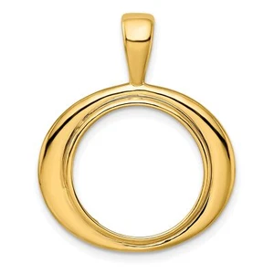 1986-Now $5 1/10 oz American Eagle Prong Set Wide Oval Coin Bezel in 14k Gold - Picture 1 of 7