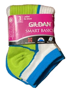 Calcetines Gildan Smart Basics No Show para damas 3 pares talla 4-10 soporte para arco - Imagen 1 de 2