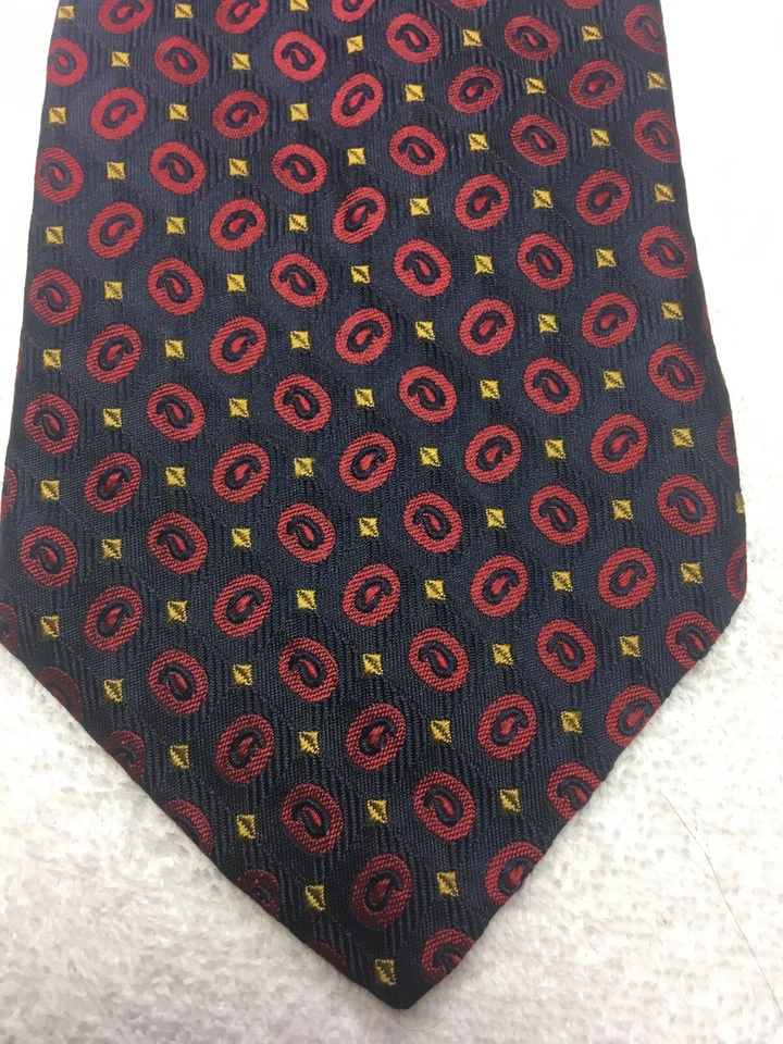 LANDS END CORBATA HOMBRE NEGRA CON ROJO Y DORADO 4 X 62 EXTRA LARGA Foto 1 de 4