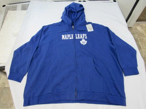 New Toronto Maple Leafs Mens Size 4XL 4XLarge Blue Full Zip Jacket with Hood Cover