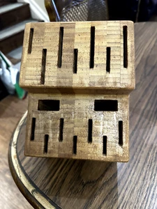 Pampered Chef Wooden Knife Block 16 Slot Bamboo Retired - Picture 1 of 6