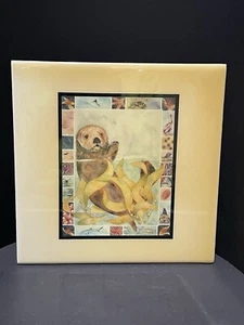 J. Sawitz Tile A.R.T Co. Decorative Light Yellow 1990's Ceramic Otter Tile 8” - Picture 1 of 13
