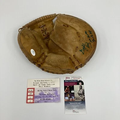 Gaylord Perry Signed Dick Dietz Game Model Glove Caught 1968 No Hitter Game JSA - Image 1 of 4