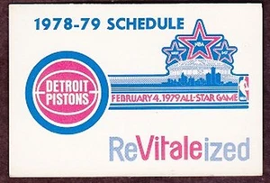 1978-79 DETROIT PISTONS EASTERN AIRLINES NBA BASKETBALL POCKET SCHEDULE  - Picture 1 of 2