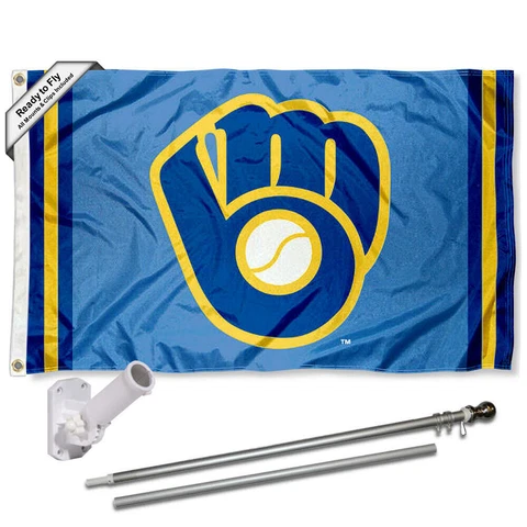 Milwaukee Brewers Retro Glove Flag Pole and Bracket Kit Cover