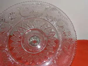 Vintage Duncan & Miller Indiana colony Pattern Pedestal Glass Cake Stand 13"D - Picture 1 of 9