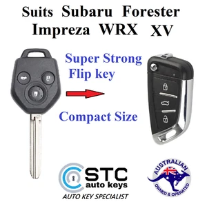 SUITS SUBARU G XV FORESTER IMPREZA WRX REMOTE FLIP KEY 2013 2014 2015 2016 2017 - Picture 1 of 11