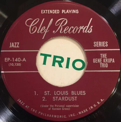 Gene Krupa Trio - Collates 1953 7", EP Clef Records EP-140 Very Good (VG) - Image 1 of 2