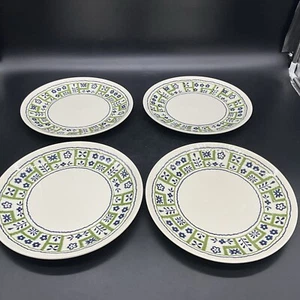 4 Vtg. Homer Laughlin Crazy Quilt Dinner Plates - Picture 1 of 8