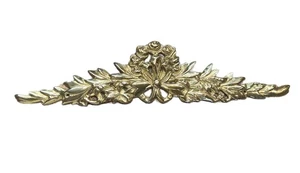 Vintage französisches Land Blumenband Schleife Messing Wandbehang Dekor 14,5"L - Bild 1 von 6