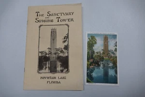 Antique advertising Brochure The Sanctuary and singing tower w post card Florida - Picture 1 of 2