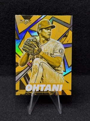 2021 Topps Fire - Shohei Ohtani #26 Gold Minted Los Angeles Angels Dodgers - Image 1 of 2