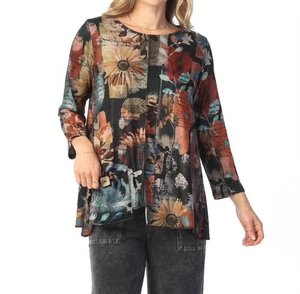 Jess & Jane Lisa French Brushed Knit Top Black Multi - Bild 1 von 13