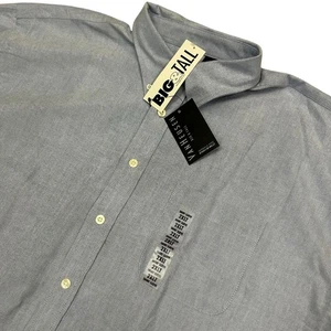 Van Huesen Shirt Mens 2XLT Tall Blue Button Down Short Sleeve New with Tags - Picture 1 of 9
