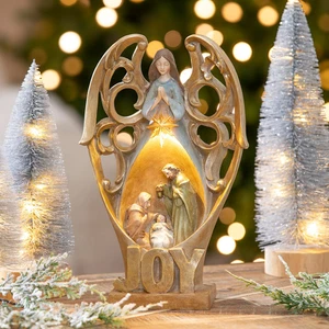 12" LED Resin Nativity Scene Table Decor - Picture 1 of 5