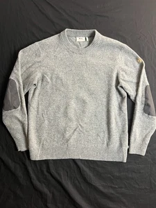 ¡BONITO! Suéter de lana redondo Fjallraven Ovik para hombre XXL gris parche en el codo 2XL - Imagen 1 de 11