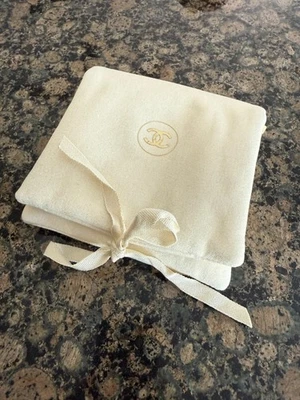 Chanel canvas double zipper 6"x6" tie pouch Coco Mademoiselle - Image 1 of 4