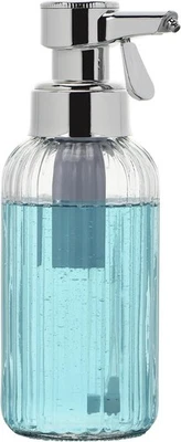 Dispensador automático de jabón espumoso, dispensador de jabón de manos de vidrio transparente de 17 oz con ABS Foto 1 de 4