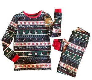 Boys Disney Mickey Mouse Christmas Pajamas 2 Piece Set Size 7 Years Fair Isle - Picture 1 of 14
