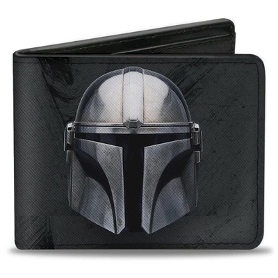Star Wars The Mandalorian Helmet Bounty Hunter Icon Bifold Wallet - Image 1 of 3