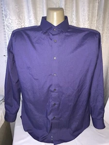 AWEARNESS Kenneth Cole Awear-Tech Men Size 18 34/35 Slim Fit Blue L/S Shirt - Picture 1 of 5