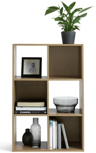 Habitat Home Squares 6 Cube Storage Unit - Oak Effect | Modern Organizer Shelf - Picture 1 of 6