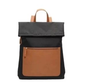 Neu mit Etikett DSW Canvas Rucksack Büchertasche Reise Fitness Schule schwarz/hellbraun (Limited Edition) - Bild 1 von 4