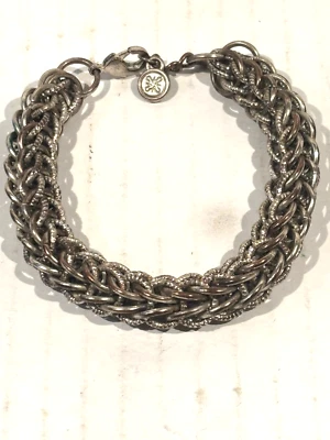 Hermosa pulsera de eslabones de cadena de trigo de latón envejecido de 7" de grosor Vera Wang Foto 1 de 4