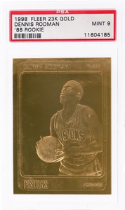 1998 Fleer 23kt Gold Dennis Rodman '88 Rookie # /10000 PSA 9 - Picture 1 of 2