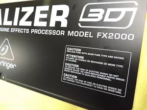 Behringer FX2000 Virtualizer 3D Effects Processor =TOP COVER = - Picture 1 of 4