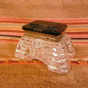 Amazing and Rare Antique Art deco crystal glass stepped inkwell - Picture 1 of 9