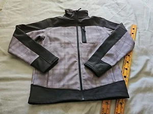 SNOZU Jacket Mens Medium M Black Gray PERFORMANCE Fleece Full Zip Outdoor Top - Picture 1 of 12