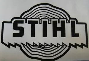 Vintage look 2-1/2" 3-5/8" OLD SCHOOL STIHL sticker Black Custom decal chainsaw - Picture 1 of 3