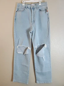 Cello Ripped Boyfriend High Rise Jeans Light Wash Blue Women's Size 13 Pants - Picture 1 of 6
