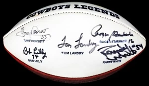 Tom Landry Roger Staubach Dorsett Lilly White signiert Cowboys Legende Football BAS - Bild 1 von 4