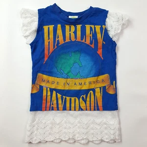 Vintage 90s Harley-Davidson Girl's Small T Shirt Dress Retro Motorcycle Biker - Picture 1 of 13
