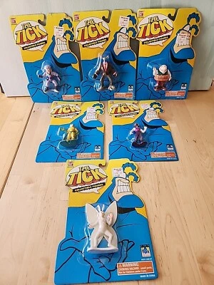全新 The Tick 复古 1994 万代收藏品微型 3 英寸玩偶 批量 (4) — 第 1/4 张图片