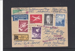 Reco Flugpost TOP Frankatur Wien  - Chicago und Retour ECHT Gelaufen - Foto 1 di 3