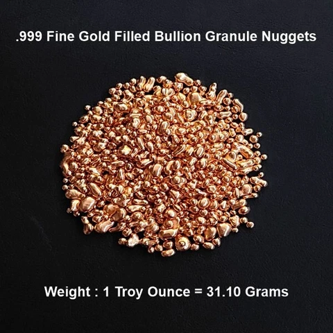 999 Solid Gold Filled Bullion Granules Recovery Scrap 1 Troy Ounce 31.1grams Cover