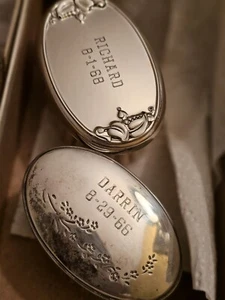 PAIR Vintage Beautiful STERLING Engraved Baby Brushes 1966 And 1968 - Picture 1 of 12