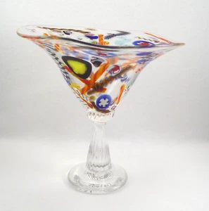 Arthur Allison Pedestal Bowl Vase Art Glass Millefiori Abstract SIGNED Numbered - Picture 1 of 15