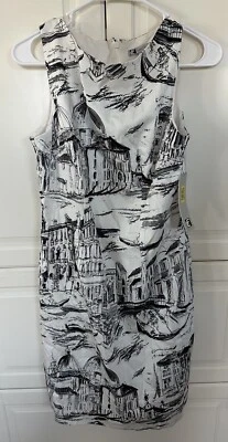 Chetta B DRESS Womens Size 6  Sheath Scenic Print - Image 1 of 4