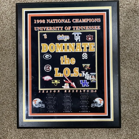 TENNESSEE VOLUNTEERS 1998 COACH’S LOCKER ROOM PLAQUE FOR NATIONAL CHAMPIONS NCAA Cover
