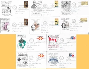 10 x Diff 1971 Canada First Day Covers (FDC) - Canadian Stamps #533, 539 - 542 - Picture 1 of 6