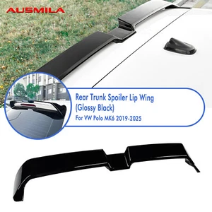 Rear Trunk Roof Spoiler Wing Decor For Volkswagen Polo MK6 2019-2025 Gloss Black - Picture 1 of 10