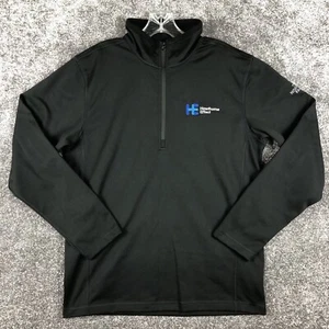 The North Face 1/2 Zip Pullover Men Size Medium Black Company Logo Embroidered - Picture 1 of 12