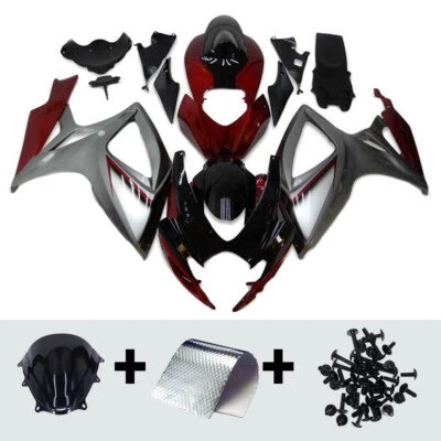 Kit de carenado rojo plateado para Suzuki GSXR600 GSXR750 2006 2007 carrocería de inyección Foto 1 de 4