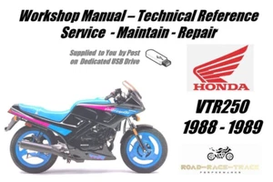 Manual de taller de reparación de servicio Honda VTR250 VTR 250 USB 1988-1989 - Imagen 1 de 9